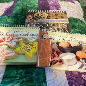 Three Small Spiral Cookbooks Schoolmate Cookie Exchange, 5 Ingredients & Bars